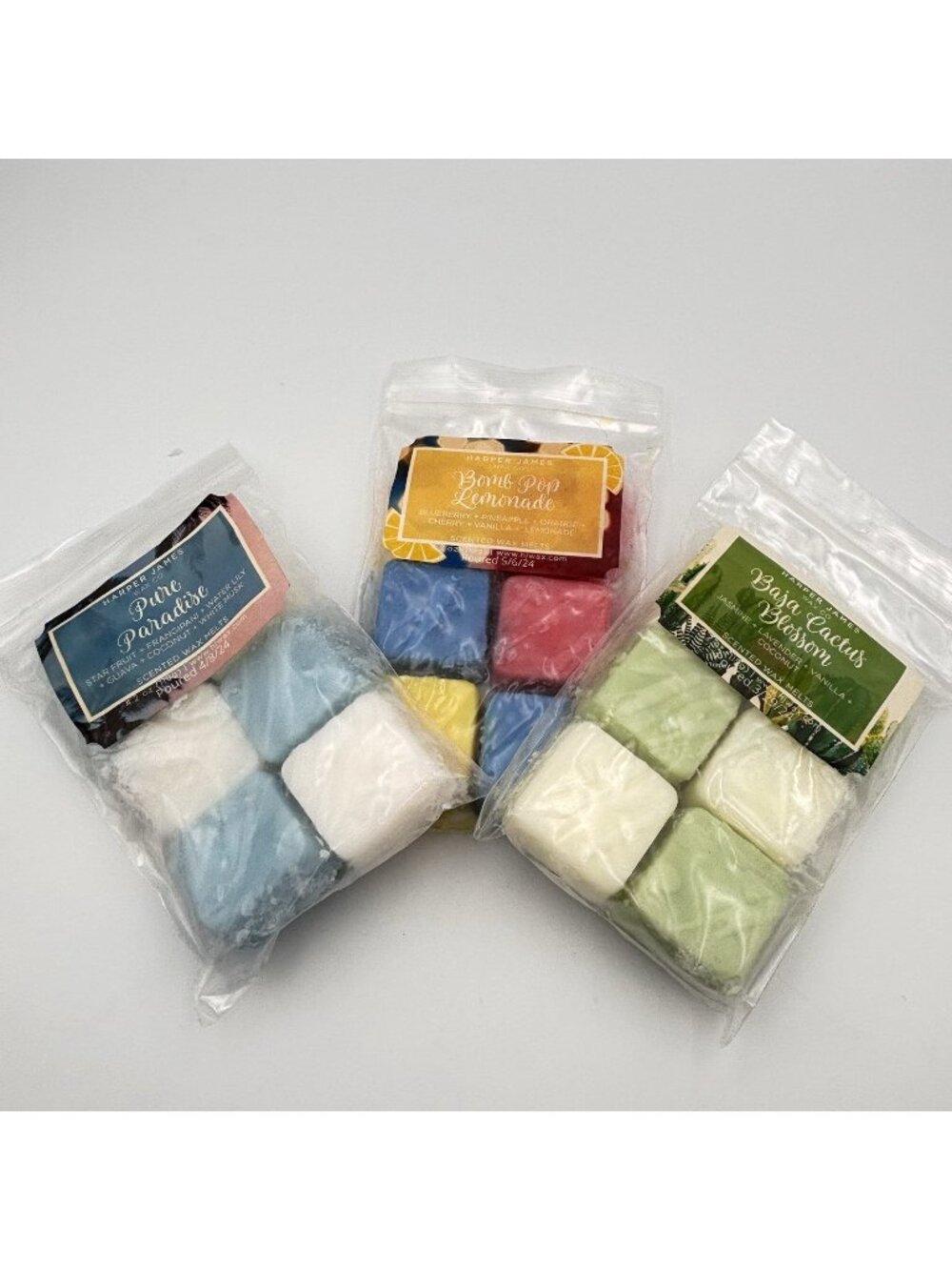 Harper James Vendor Wax Melts Three 4.2 oz Packs Summer Tropical Scents Cubes